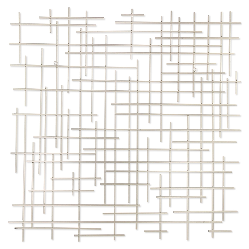 Iquara Large Square Metal Wall Art - Silver
