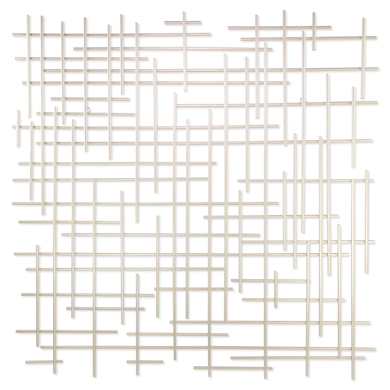 Iquara Large Square Metal Wall Art - Silver