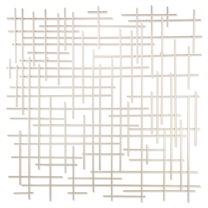 Iquara Large Square Metal Wall Art - Silver