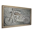Fiore Wood Framed Metal Motorcycle Wall Decor