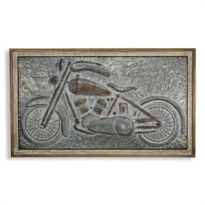 Fiore Wood Framed Metal Motorcycle Wall Decor