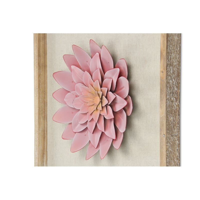 Vita Framed Elegant Pink Flower on Brown Frame