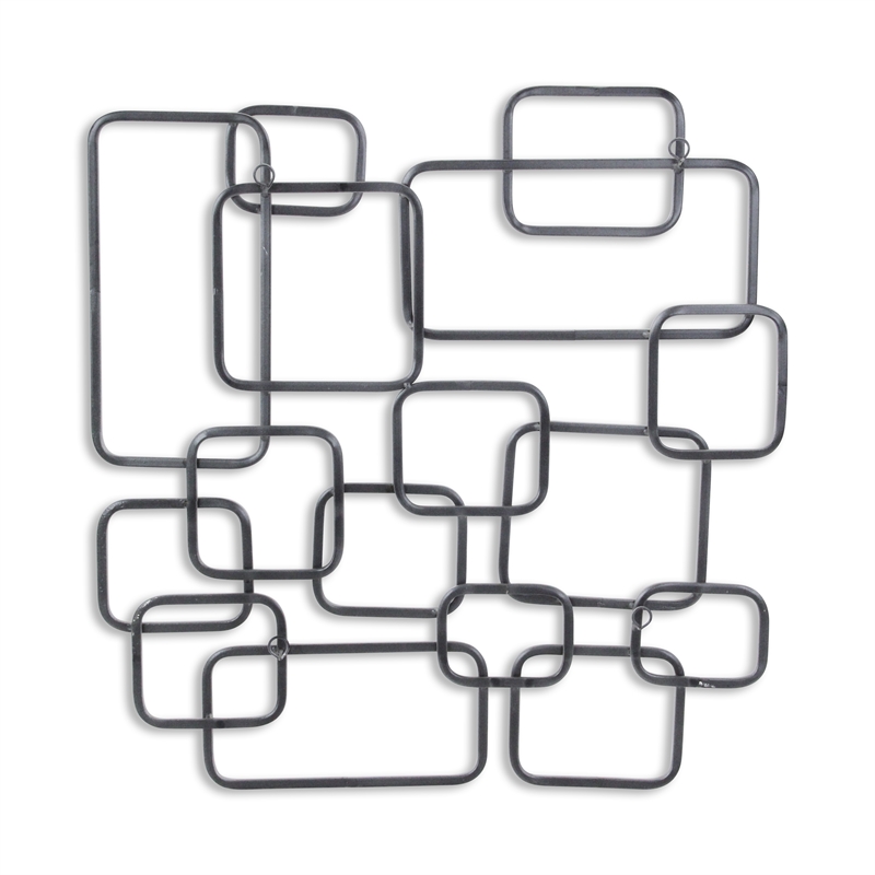 Elara Silver Curved Square Abstract Wall Decor