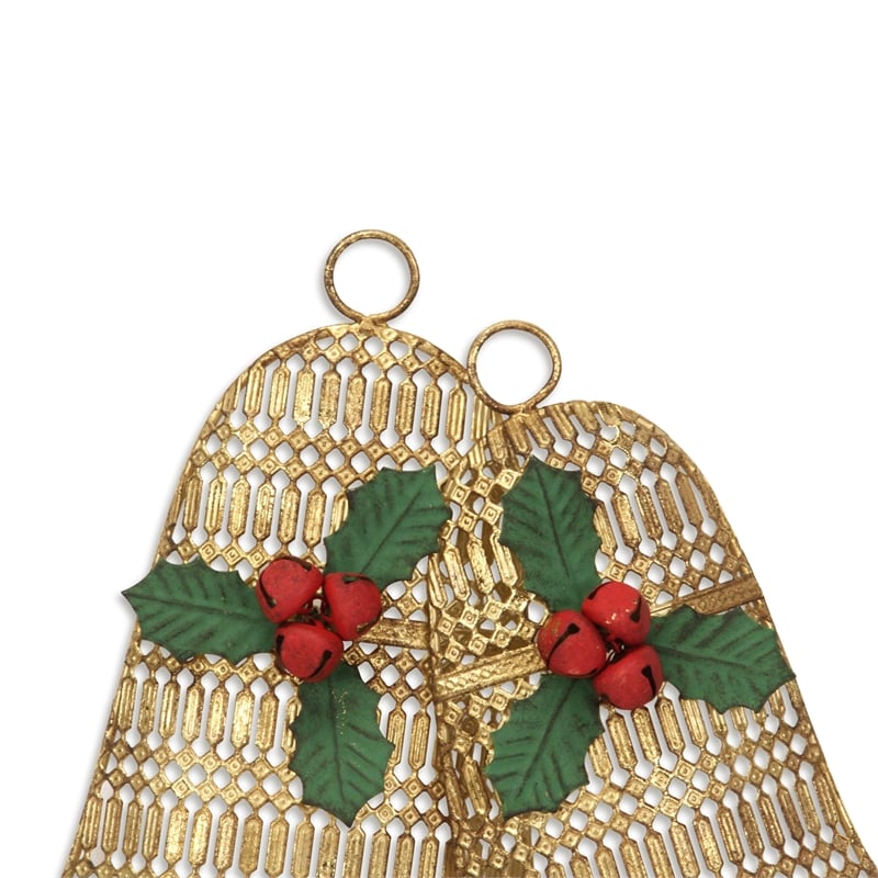 Clara Gold Metal Holiday Bell Wall Hanging