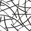 Polaris Rectangle Curved Metal Abstract Wall Art - Black