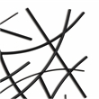 Polaris Rectangle Curved Metal Abstract Wall Art - Black