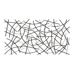 Polaris Rectangle Curved Metal Abstract Wall Art - Black