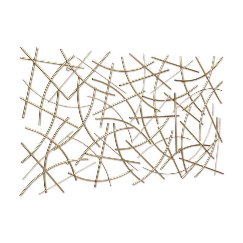 Polaris Rectangle Curved Metal Abstract Wall Art - Gold