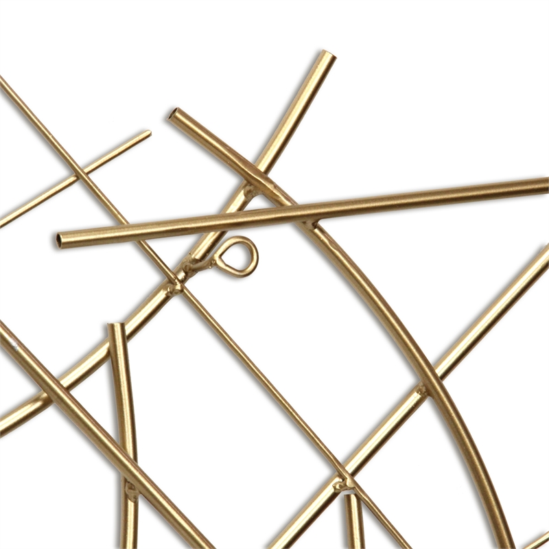 Polaris Rectangle Curved Metal Abstract Wall Art - Gold