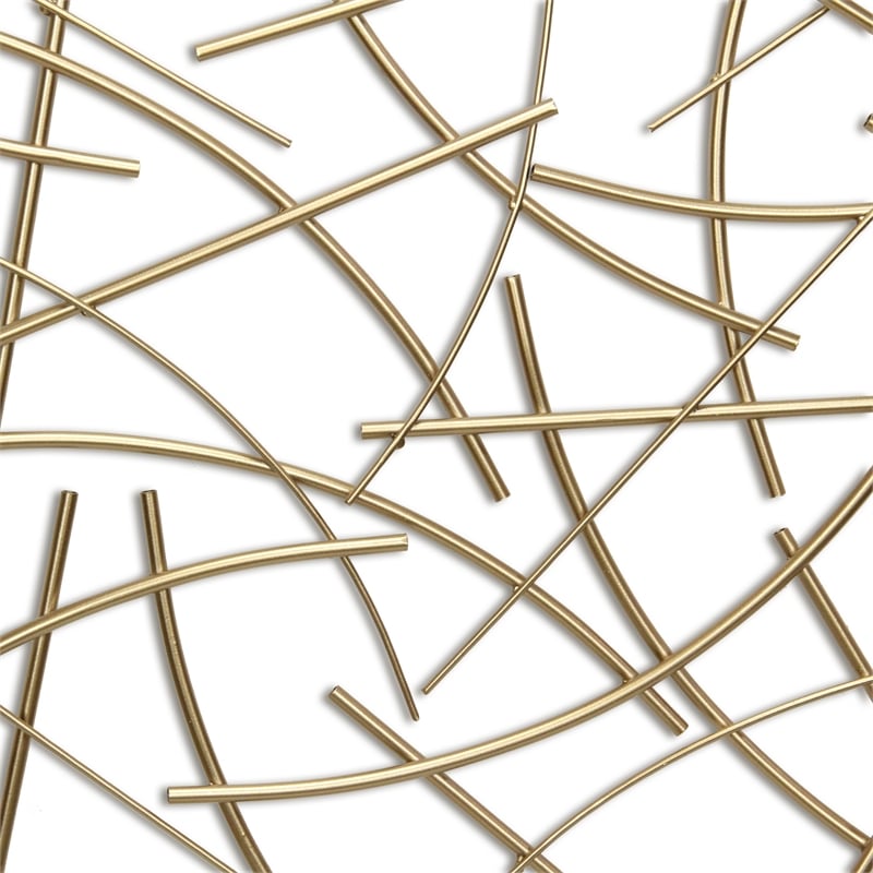 Polaris Rectangle Curved Metal Abstract Wall Art - Gold