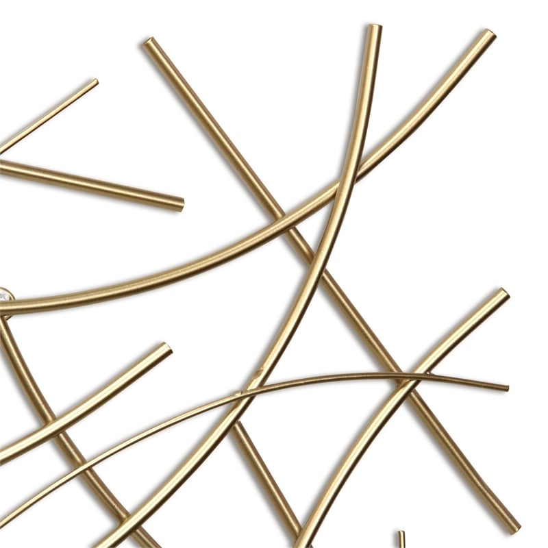 Polaris Rectangle Curved Metal Abstract Wall Art - Gold