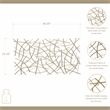 Polaris Rectangle Curved Metal Abstract Wall Art - Gold