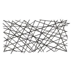 Polaris Rectangle Linear Metal Abstract Wall Art - Black