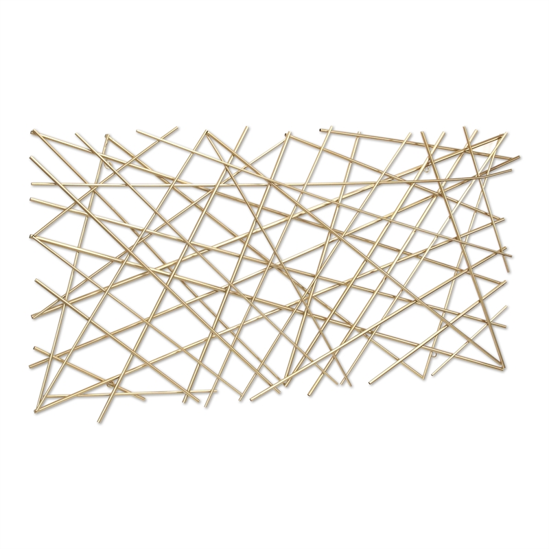 Polaris Rectangle Linear Metal Abstract Wall Art - Gold