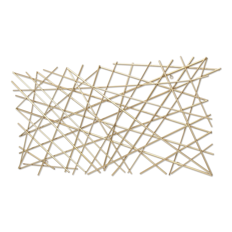 Polaris Rectangle Linear Metal Abstract Wall Art - Gold