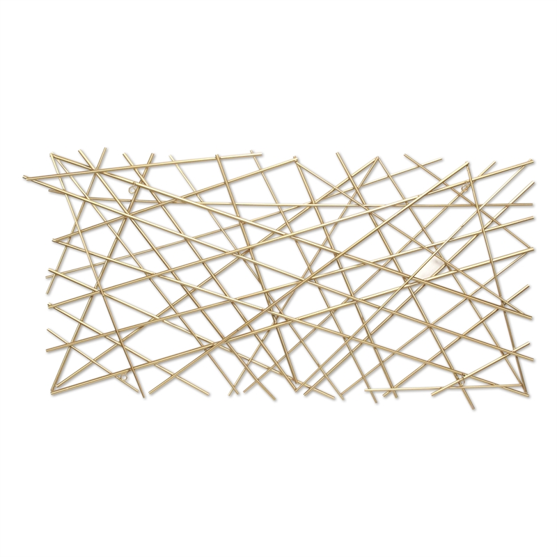 Polaris Rectangle Linear Metal Abstract Wall Art - Gold