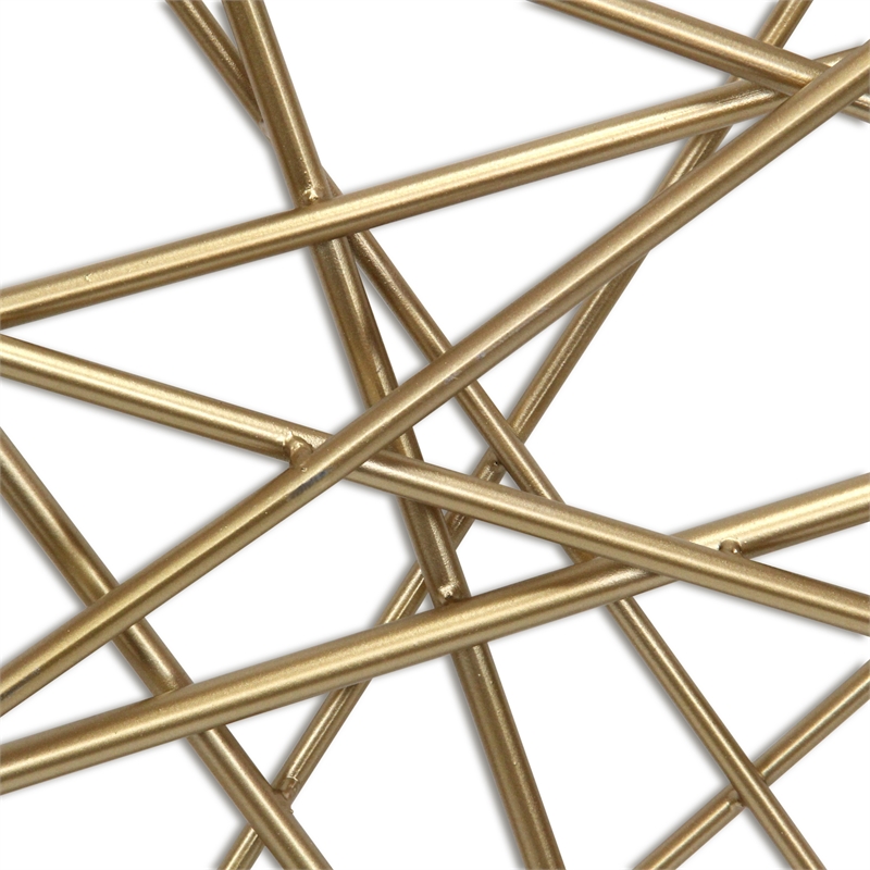 Polaris Rectangle Linear Metal Abstract Wall Art - Gold