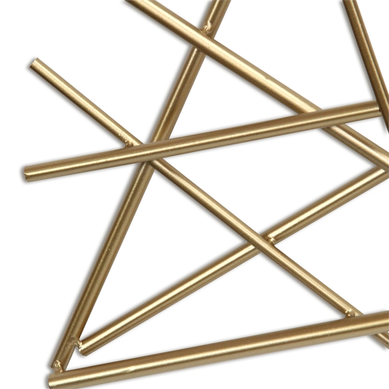 Polaris Rectangle Linear Metal Abstract Wall Art - Gold