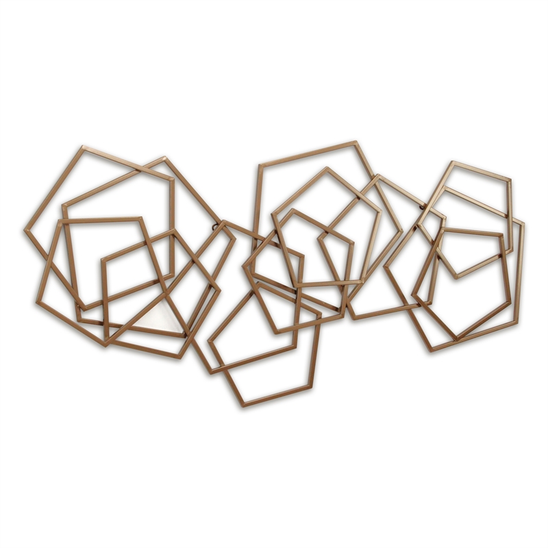 Astraga Multi Pentagon Metal Wall Art - Bronze
