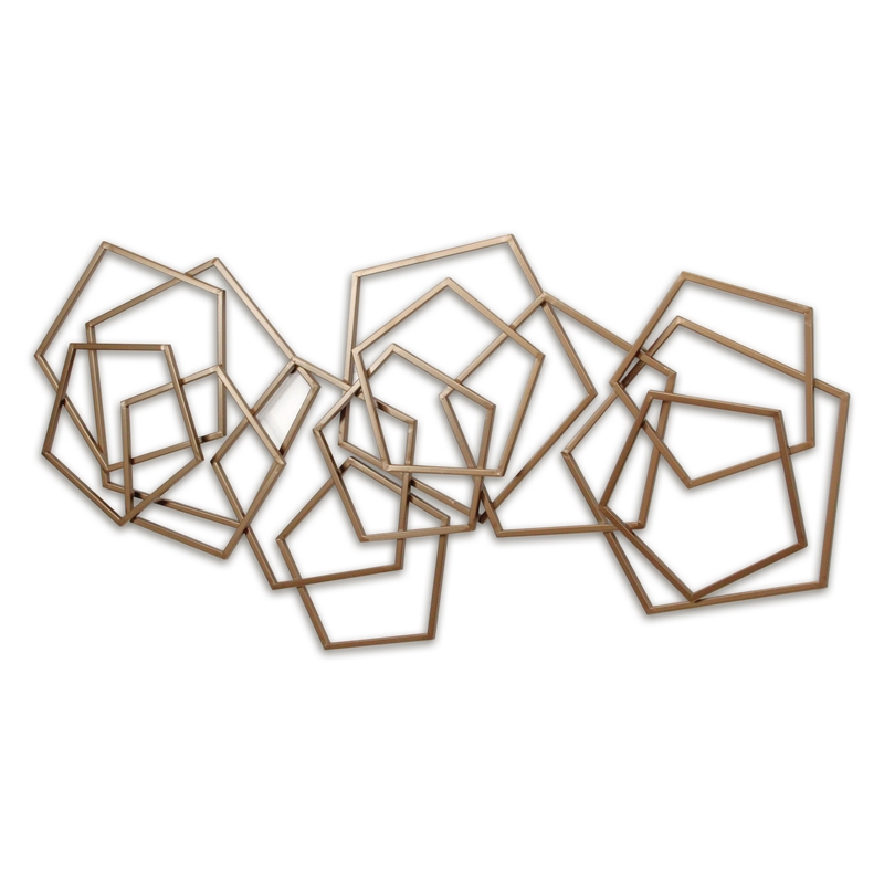Astraga Multi Pentagon Metal Wall Art - Bronze