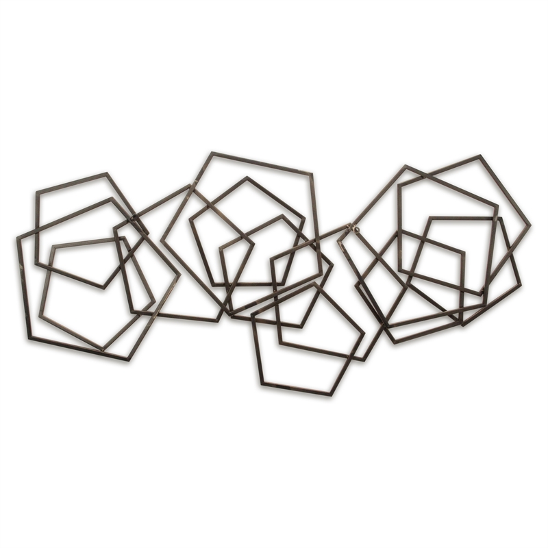 Astraga Multi Pentagon Metal Wall Art - Bronze