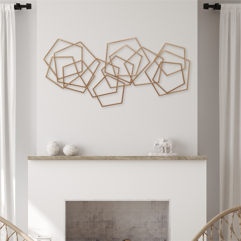 Astraga Multi Pentagon Metal Wall Art - Bronze