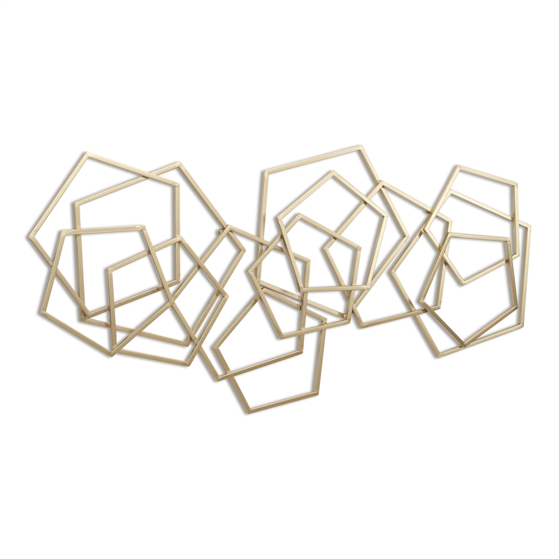 Astraga Multi Pentagon Metal Wall Art - Gold