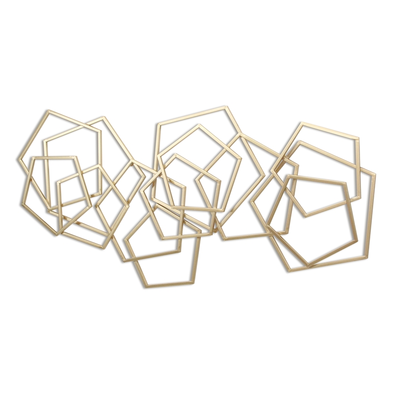 Astraga Multi Pentagon Metal Wall Art - Gold