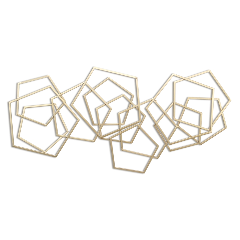 Astraga Multi Pentagon Metal Wall Art - Gold