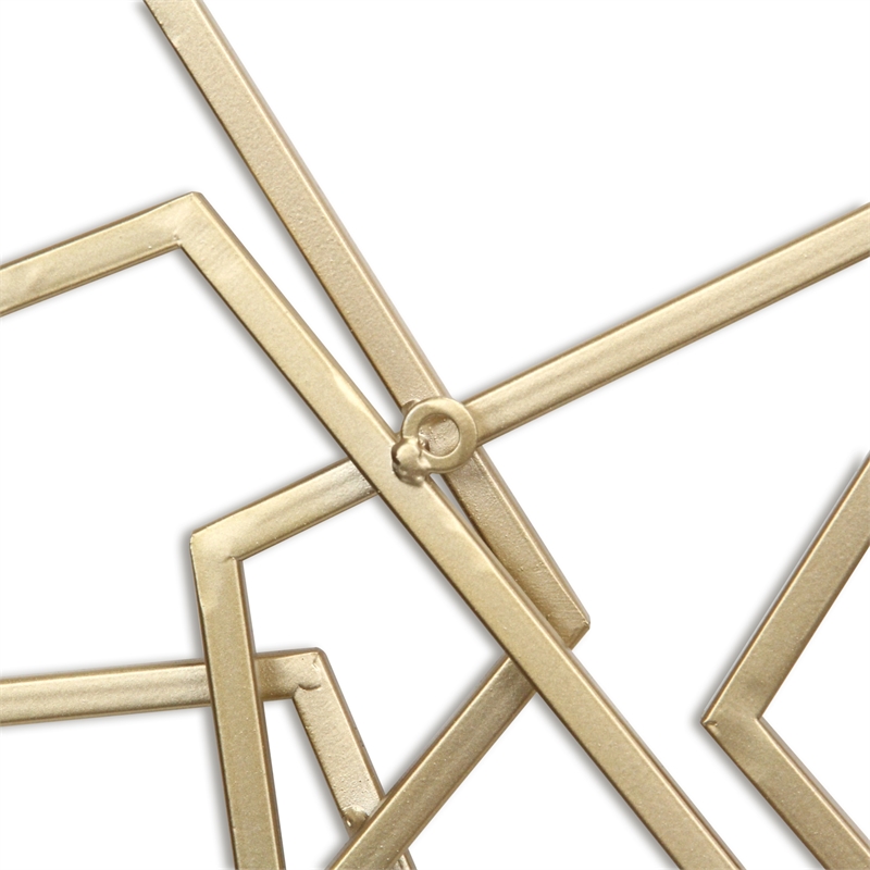 Astraga Multi Pentagon Metal Wall Art - Gold