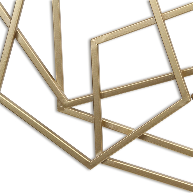 Astraga Multi Pentagon Metal Wall Art - Gold