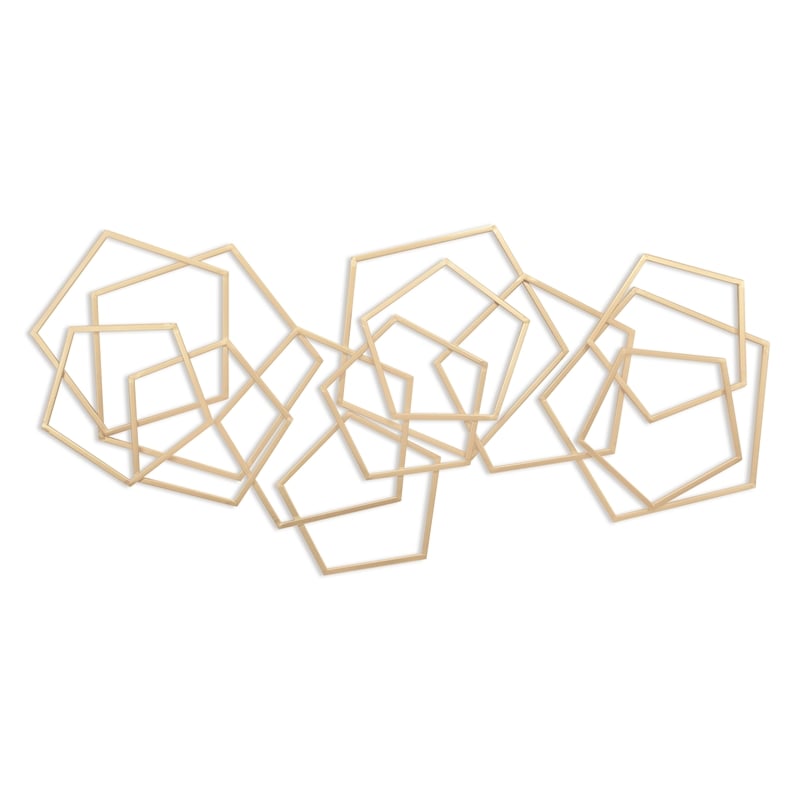 Astraga Multi Pentagon Metal Wall Art - Gold