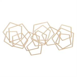 Astraga Multi Pentagon Metal Wall Art - Gold
