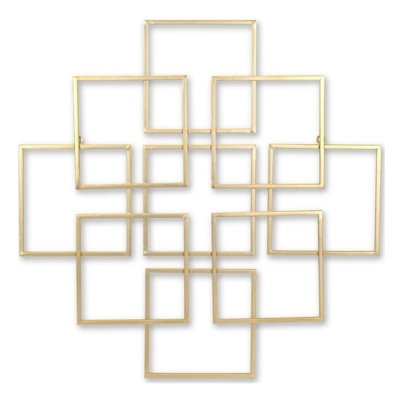 Richese Gold Repeating Square Metal Wall Decor - Small