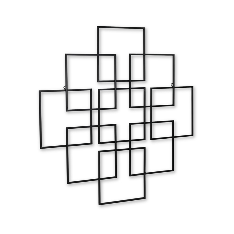 Richese Black Repeating Square Metal Wall Decor - Large