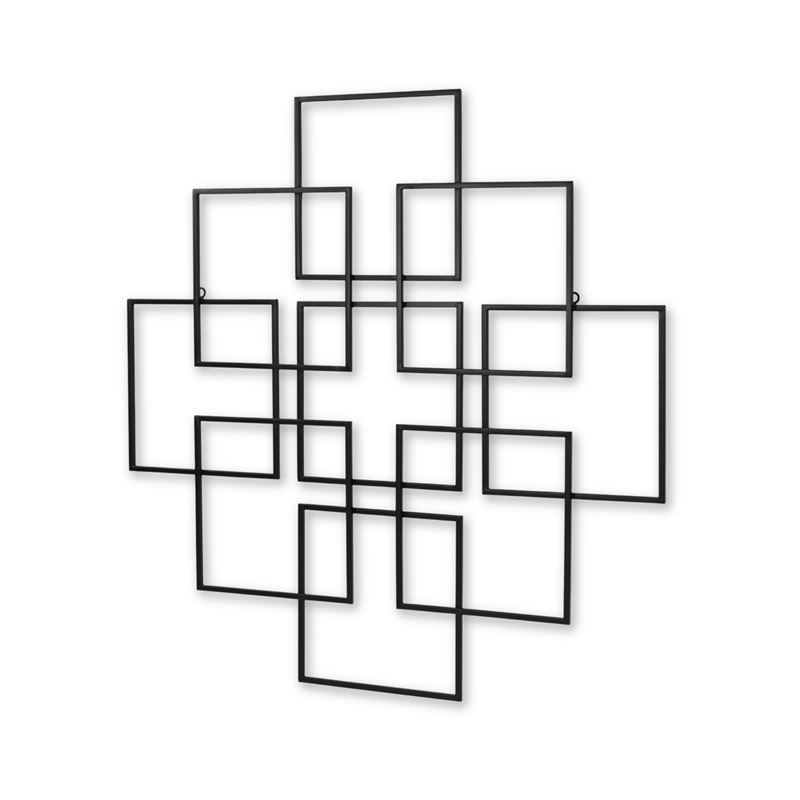 Richese Black Repeating Square Metal Wall Decor - Large