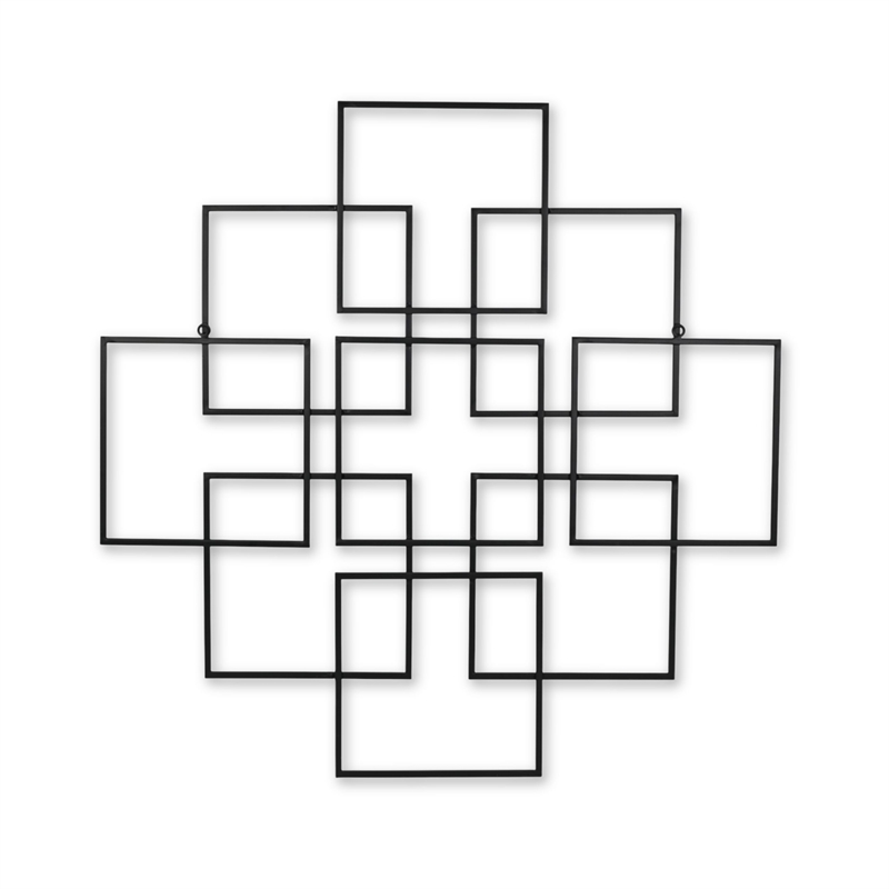Richese Black Repeating Square Metal Wall Decor - Large