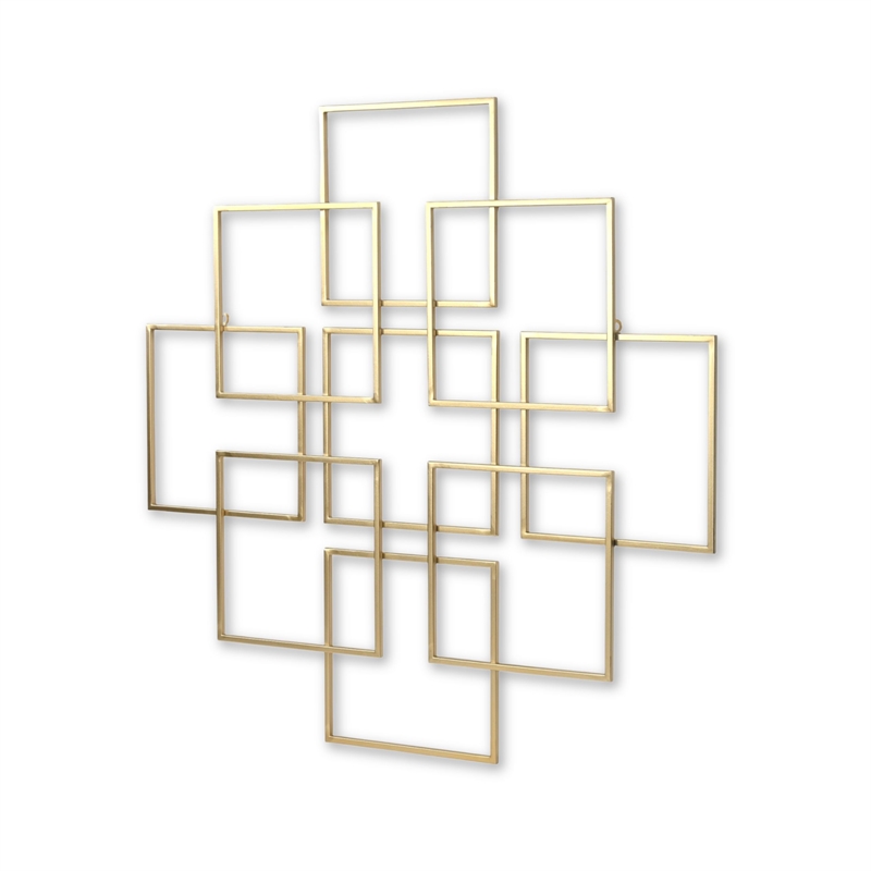 Richese Gold Repeating Square Metal Wall Decor - Large