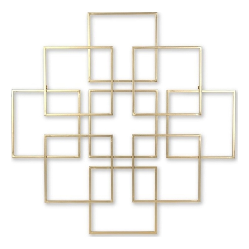 Richese Gold Repeating Square Metal Wall Decor - Large