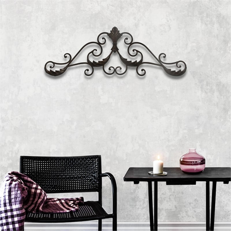 Cora Curved Rustic Metal Door Topper
