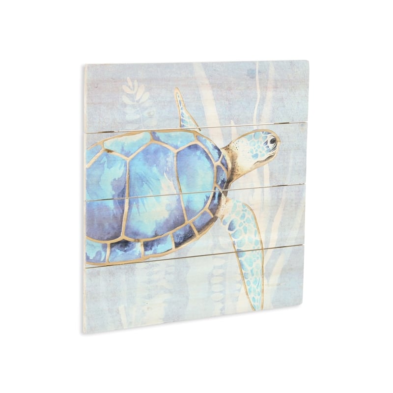 Coralia Coasting Sea Turtle Wooden Wall Art
