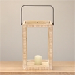 Abner Ridge Patterned Wood Lantern & Handle - Large