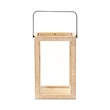 Abner Ridge Patterned Wood Lantern & Handle - Large