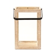 Abner Ridge Patterned Wood Lantern & Handle - Large