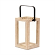 Abner Ridge Patterned Wood Lantern & Handle - Small