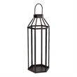 Novara Hexagon Metal Lantern - Black
