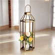 Novara Hexagon Metal Lantern - Gold