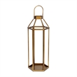 Novara Hexagon Metal Lantern - Gold