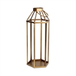 Novara Hexagon Metal Lantern - Gold