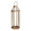 Novara Hexagon Metal Lantern - Gold